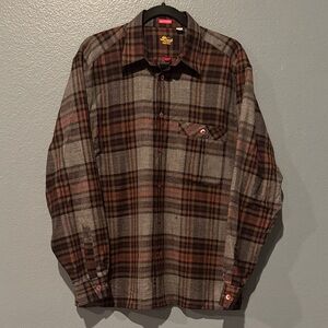 Men's Brown Plaid Button Down Sport Shirt